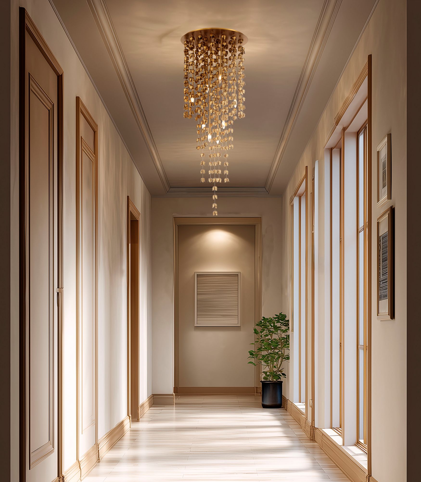 Image 4 Minka-Lavery Ashgrove 8-Light 24-in Legacy Brass Pendant with Brass Shade more views