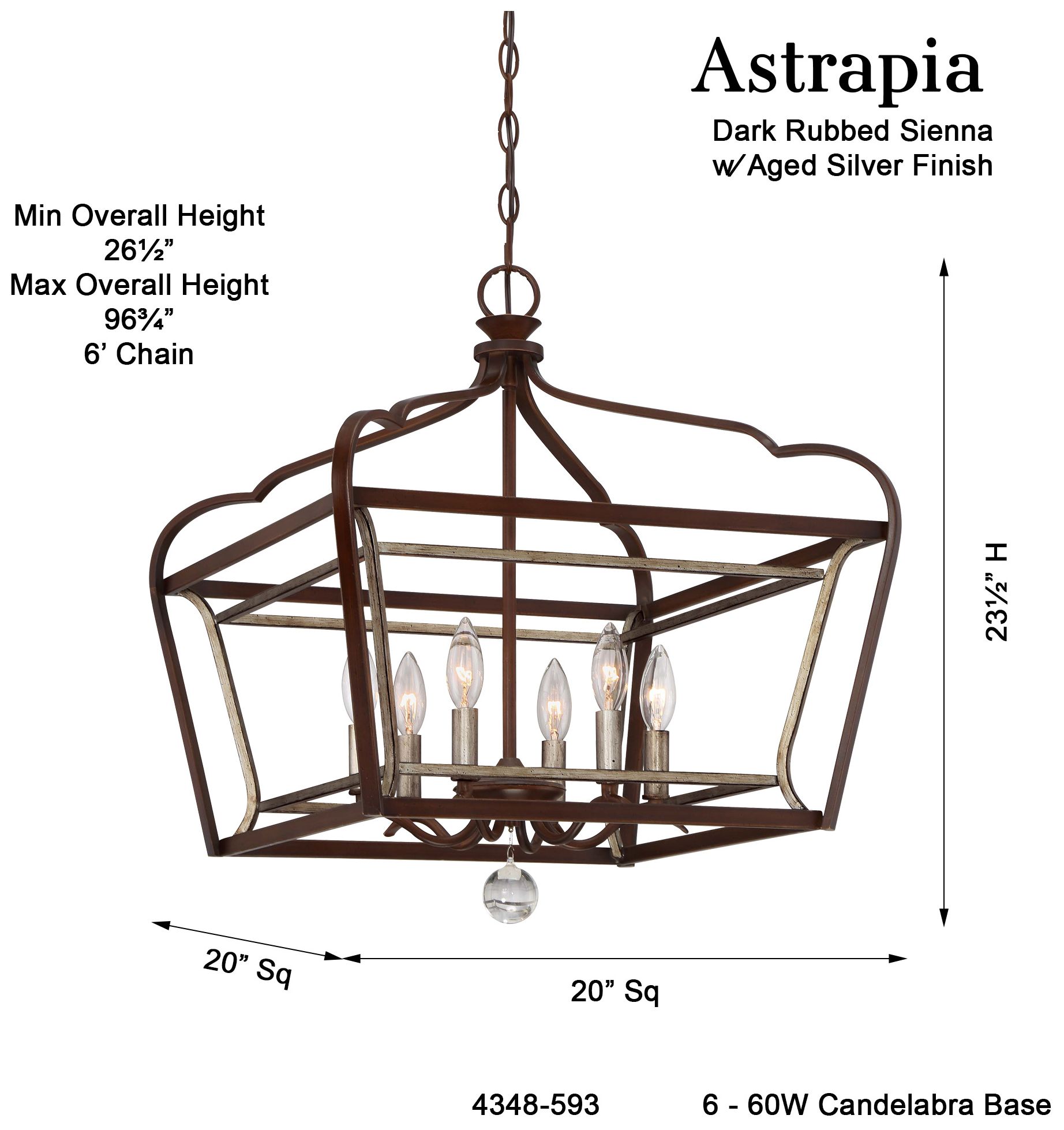 Thumbnail4 of Minka-Lavery Astrapia 6-Light Dark Rubbed Sienna With Aged Silver Pendant more views