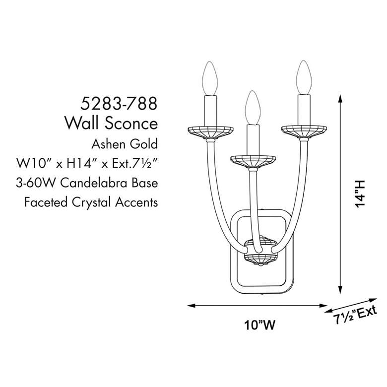 Image 4 Minka-Lavery Atella 3-Light Ashen Gold Wall Sconce more views