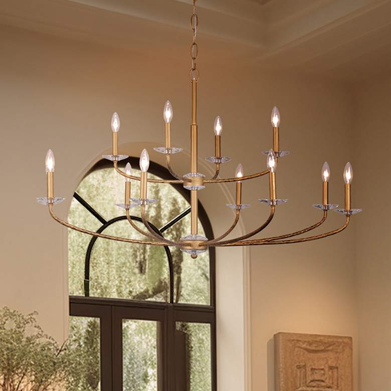 Image 1 Minka-Lavery Atella 48" Traditional 12-Light Ashen Gold Chandelier