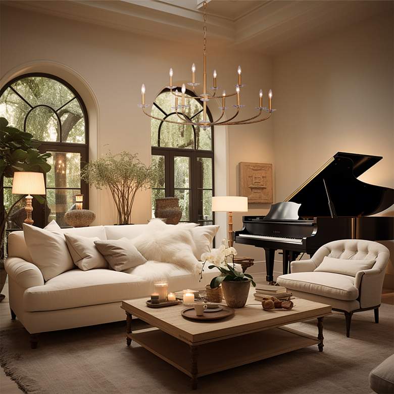 Image 3 Minka-Lavery Atella 48" Traditional 12-Light Ashen Gold Chandelier more views