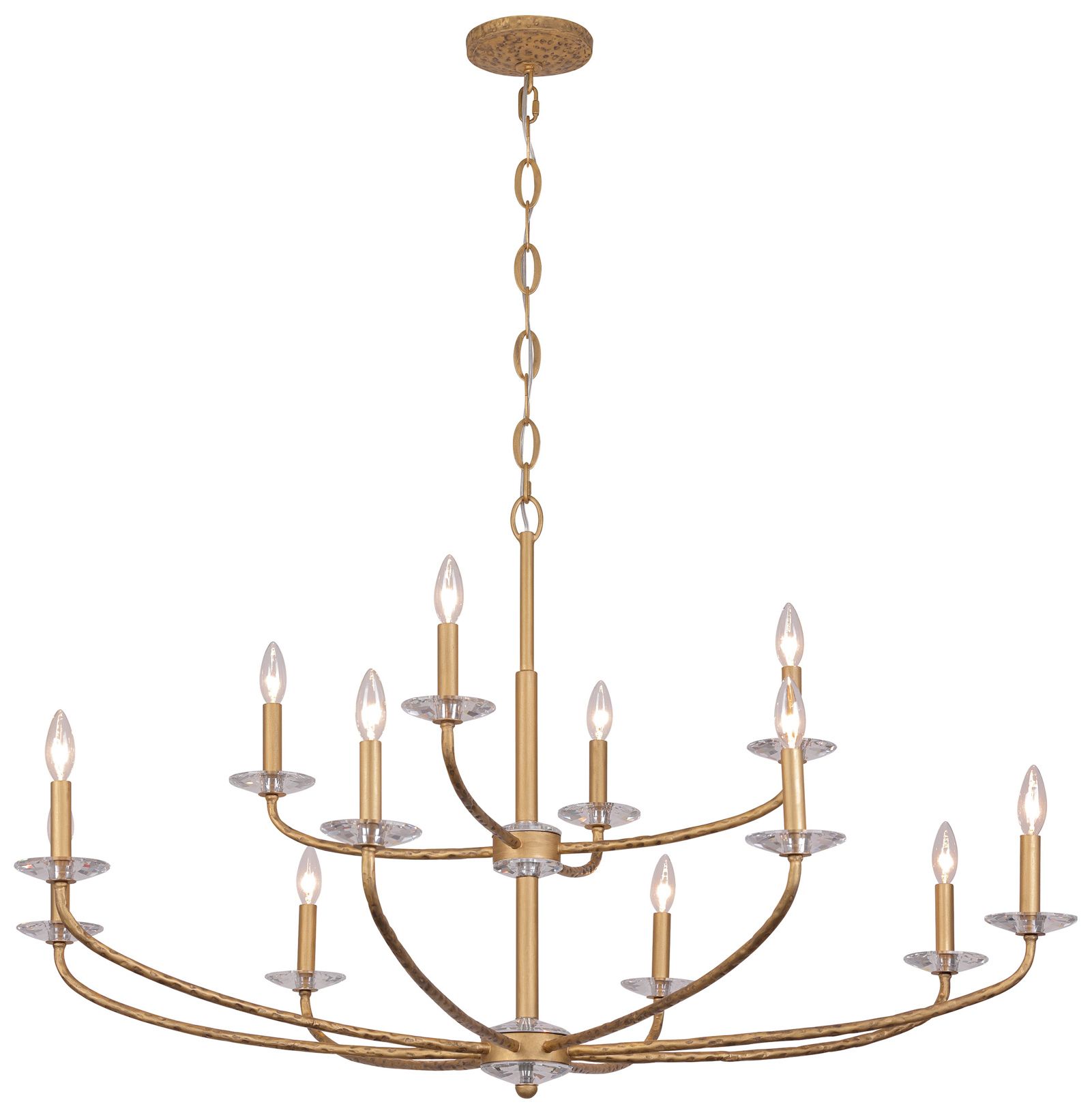 Minka-Lavery Atella 48" Traditional 12-Light Ashen Gold Chandelier
