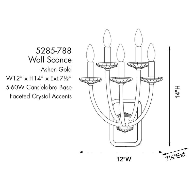 Image 5 Minka-Lavery Atella 5-Light Ashen Gold Wall Sconce more views