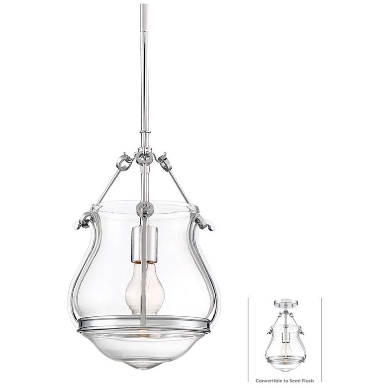 Image 2 Minka Lavery Atrio 1-Light Chrome Mini-Pendant to Semi-Flush Light more views