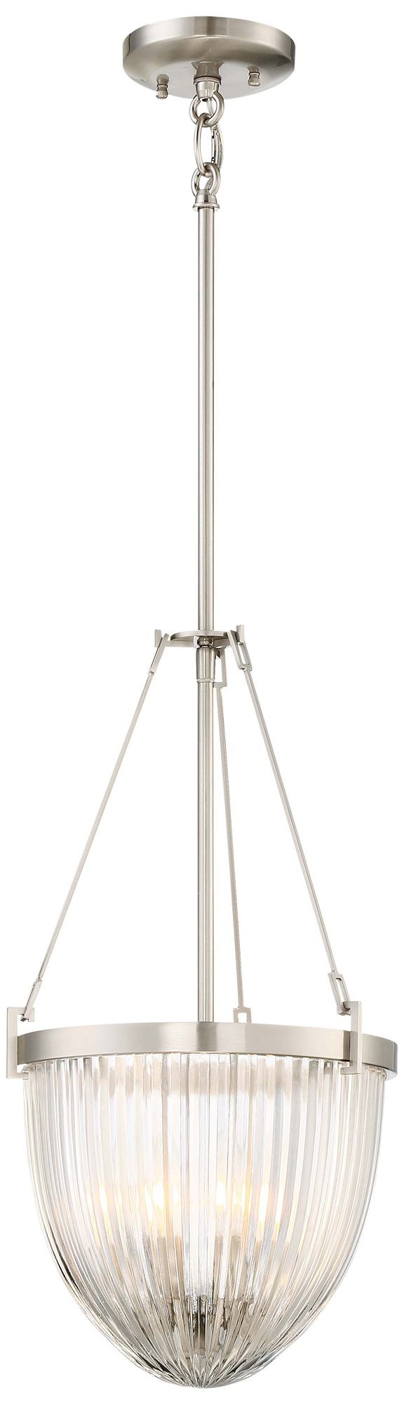 Minka-Lavery Atrio 3-Light Brushed Nickel Pendant with Glass Shade