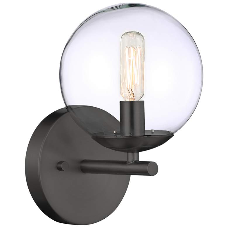 Image 1 Minka Lavery  Auresa 1-Light Coal Globe Vanity Light with Clear Glass Shade