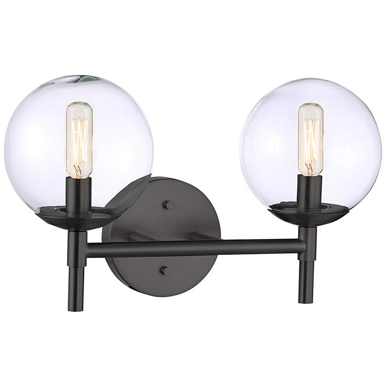 Image 1 Minka Lavery  Auresa 2-Light Coal Globe Vanity Light with Clear Glass Shade