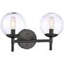 Minka Lavery  Auresa 2-Light Coal Globe Vanity Light with Clear Glass Shade