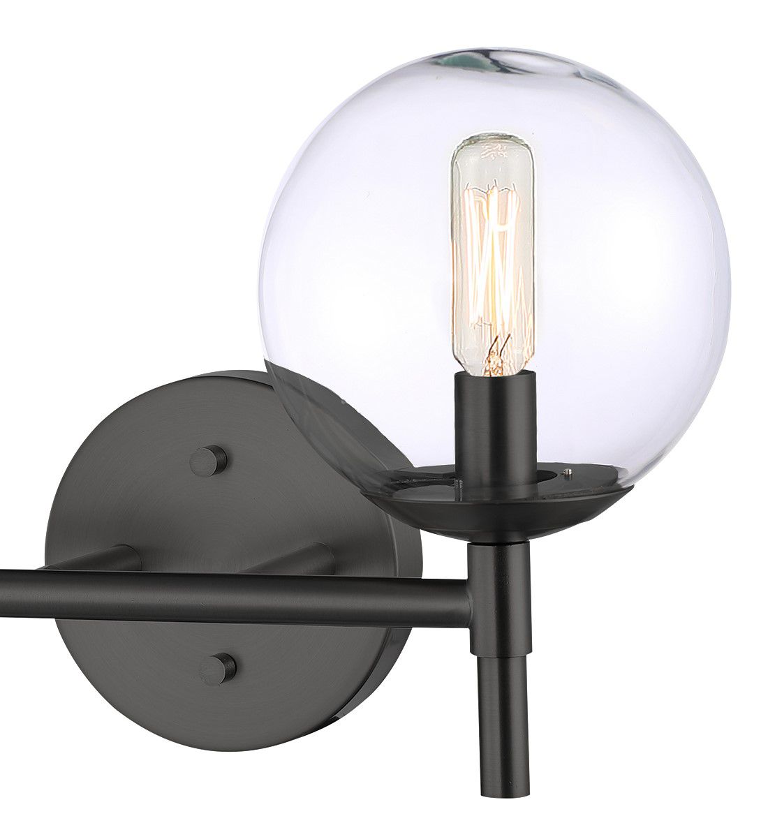 Image 2 Minka Lavery Auresa 2-Light Coal Globe Vanity Light with Clear Glass Shade more views