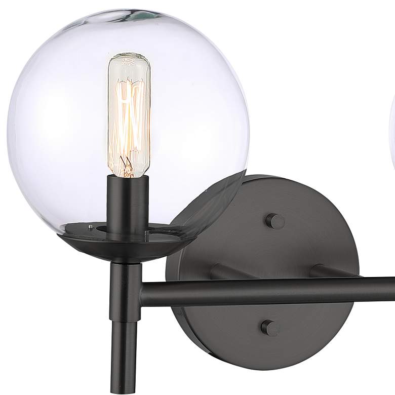 Image 2 Minka Lavery  Auresa 2-Light Coal Globe Vanity Light with Clear Glass Shade more views