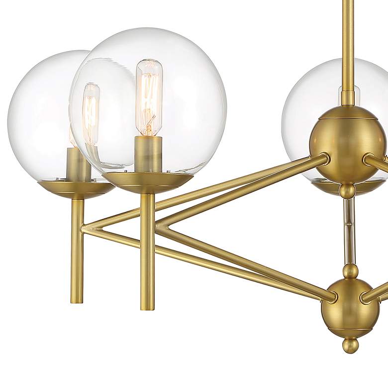 Image 2 Minka Lavery Auresa 29" 5-Light Soft Brass Clear Globe Modern Pendant more views