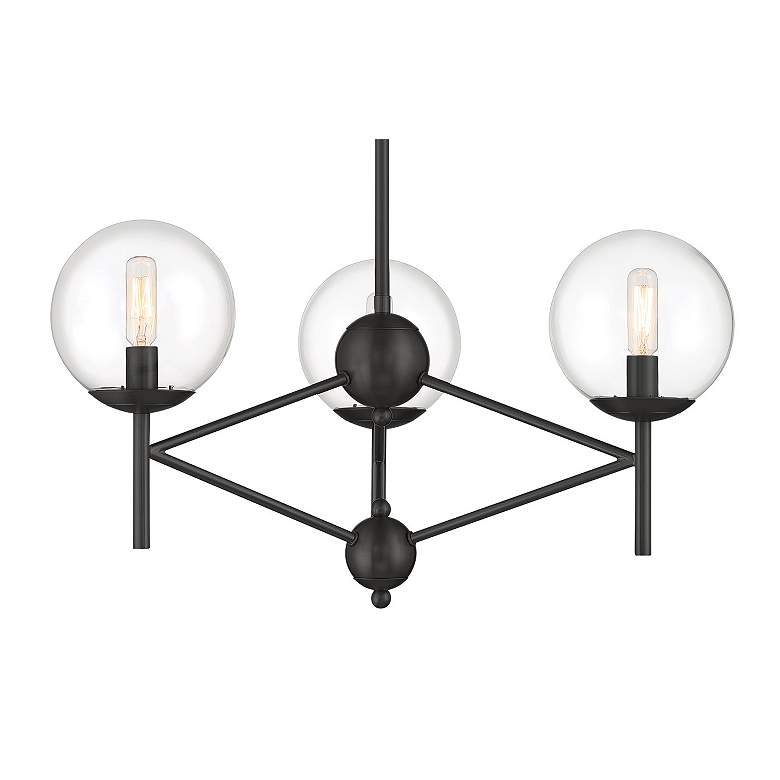 Image 2 Minka Lavery Auresa 3-light Coal Globe Pendant Light with Glass Shades more views