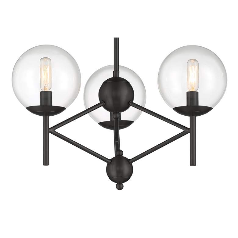Image 2 Minka Lavery Auresa 3-Light Coal Globe Semi-Flush Mount with Glass Shades more views