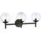 Minka Lavery Auresa 3-Light Coal Globe Vanity Light with Clear Glass Shade