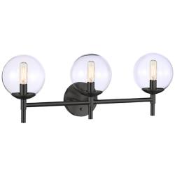 Minka Lavery  Auresa 3-Light Coal Globe Vanity Light with Clear Glass Shade