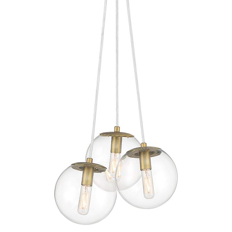 Image 1 Minka Lavery  Auresa 3-Light Soft Brass Cluster Pendant with Glass Shades