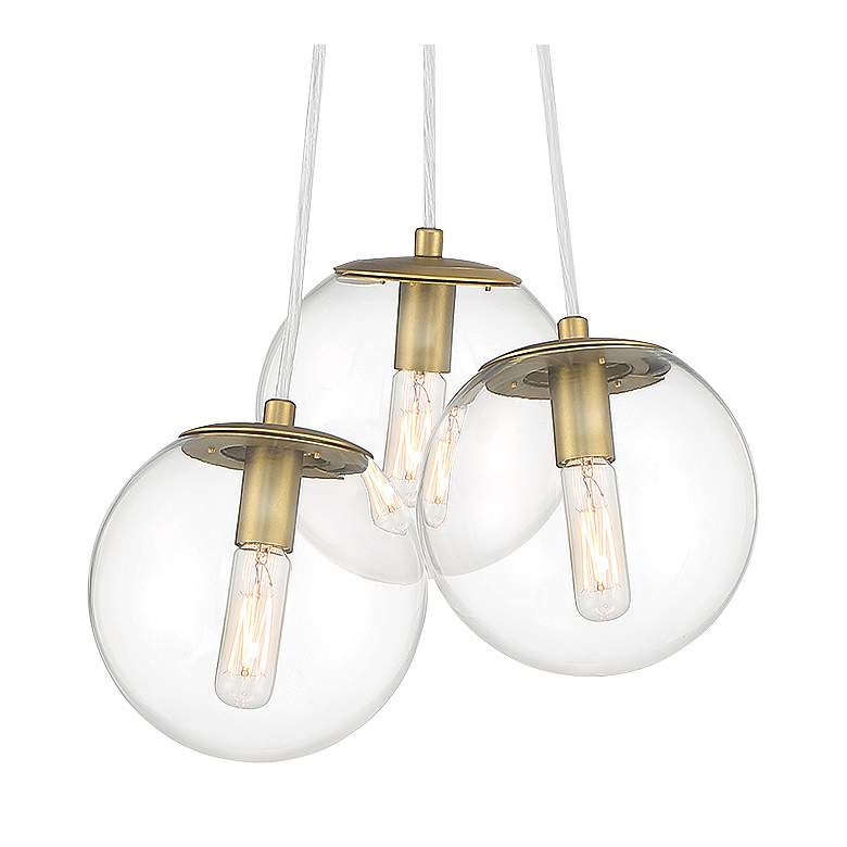 Image 2 Minka Lavery  Auresa 3-Light Soft Brass Cluster Pendant with Glass Shades more views