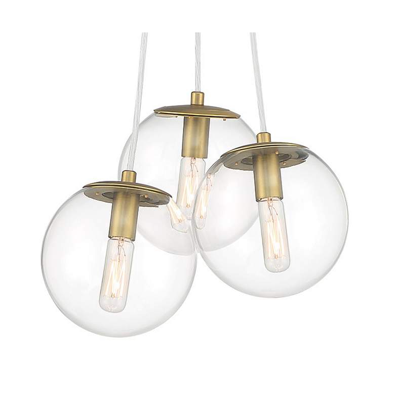 Image 3 Minka Lavery  Auresa 3-Light Soft Brass Cluster Pendant with Glass Shades more views