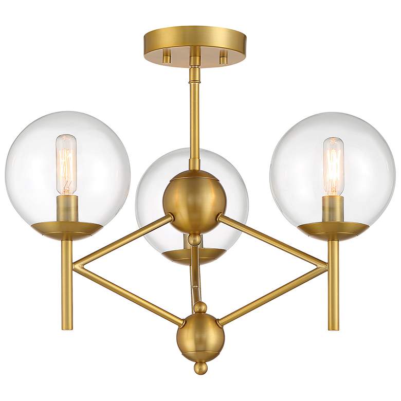 Image 1 Minka-Lavery Auresa 3-Light Soft Brass Semi Flush