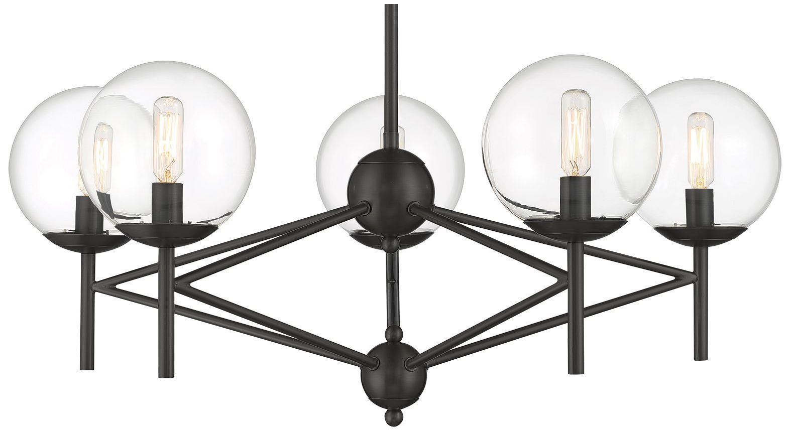 Image 2 Minka Lavery Auresa 5-light Coal Globe Pendant Light with Glass Shades more views