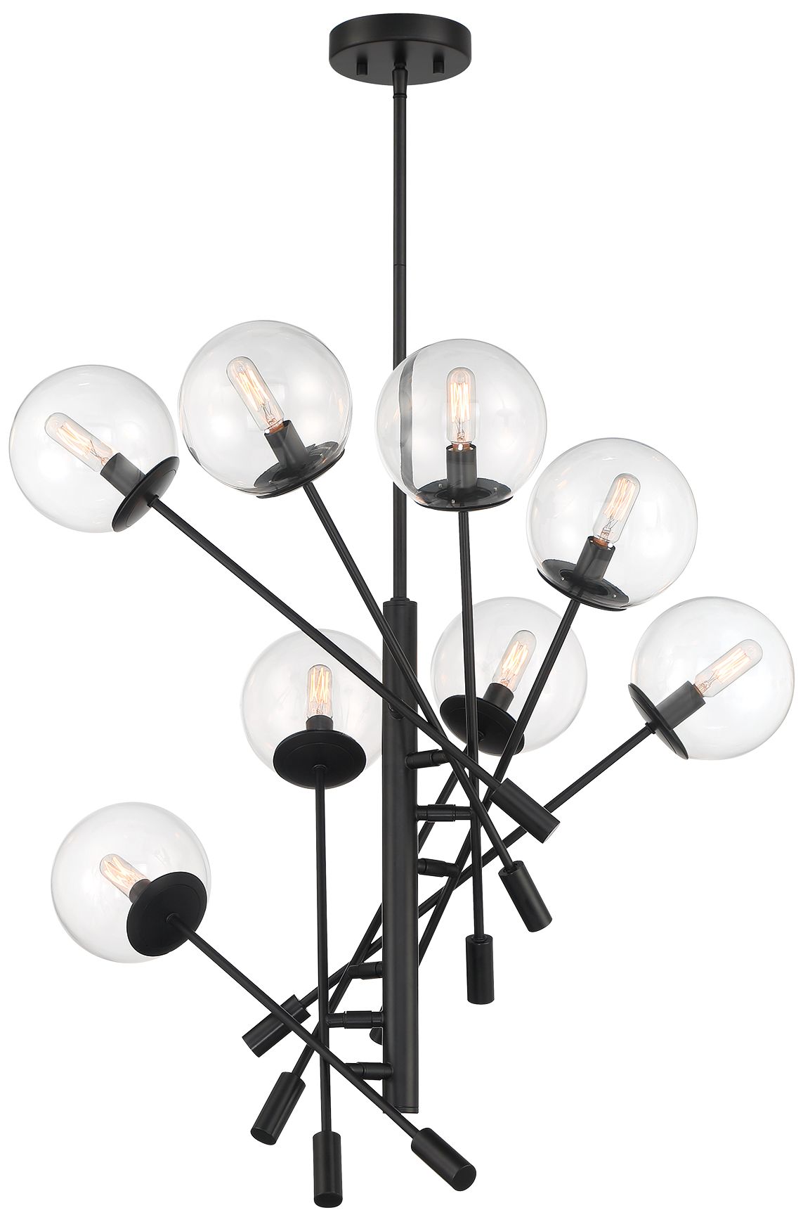 Minka Lavery Auresa 8-light Black Cluster Pendant Light with Glass Shades