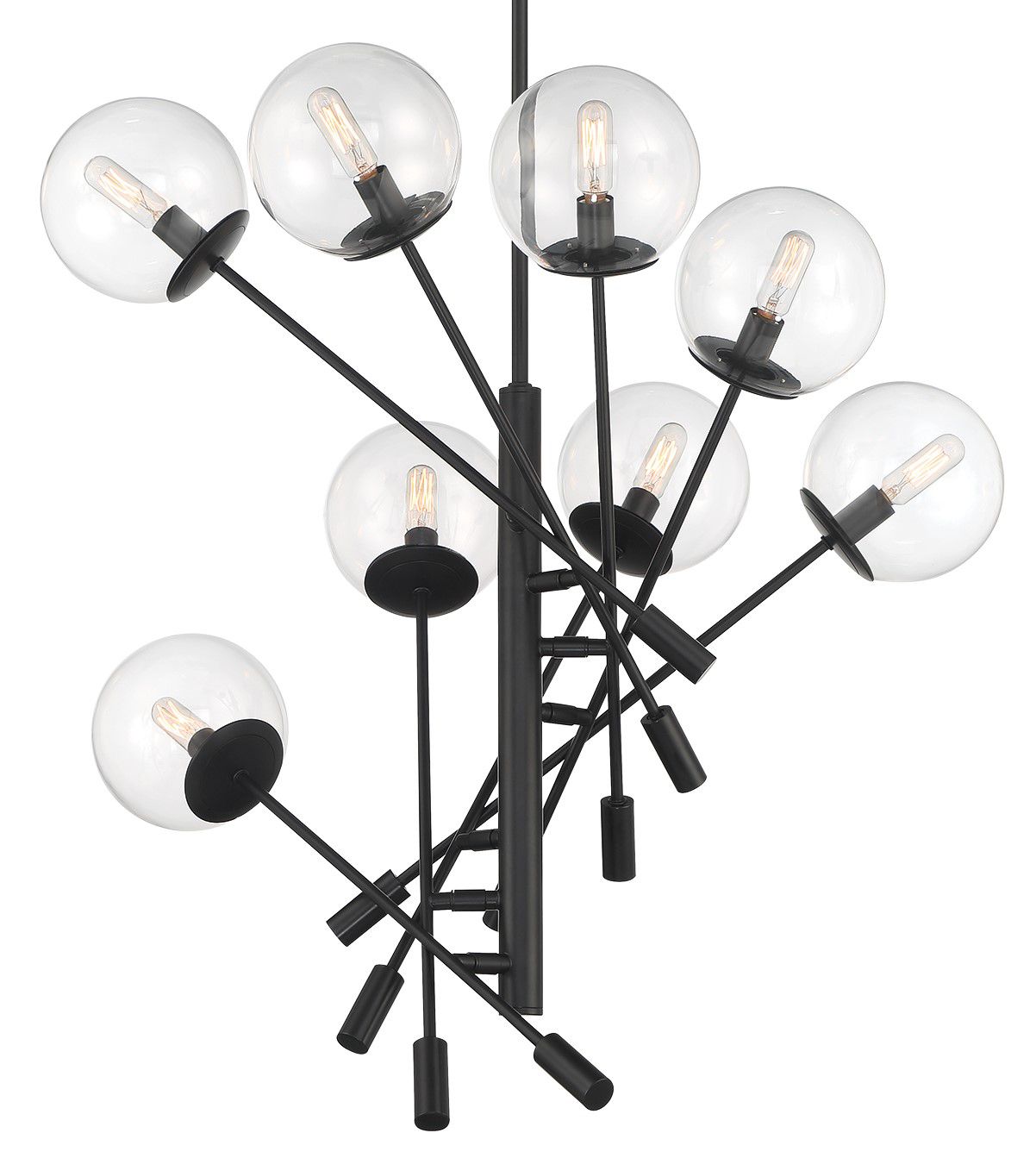 Image 2 Minka Lavery Auresa 8-light Black Cluster Pendant Light with Glass Shades more views
