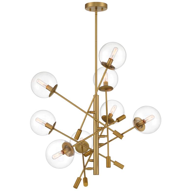 Image 1 Minka Lavery Auresa 8-Light Soft Brass Cluster Pendant with Glass Shades