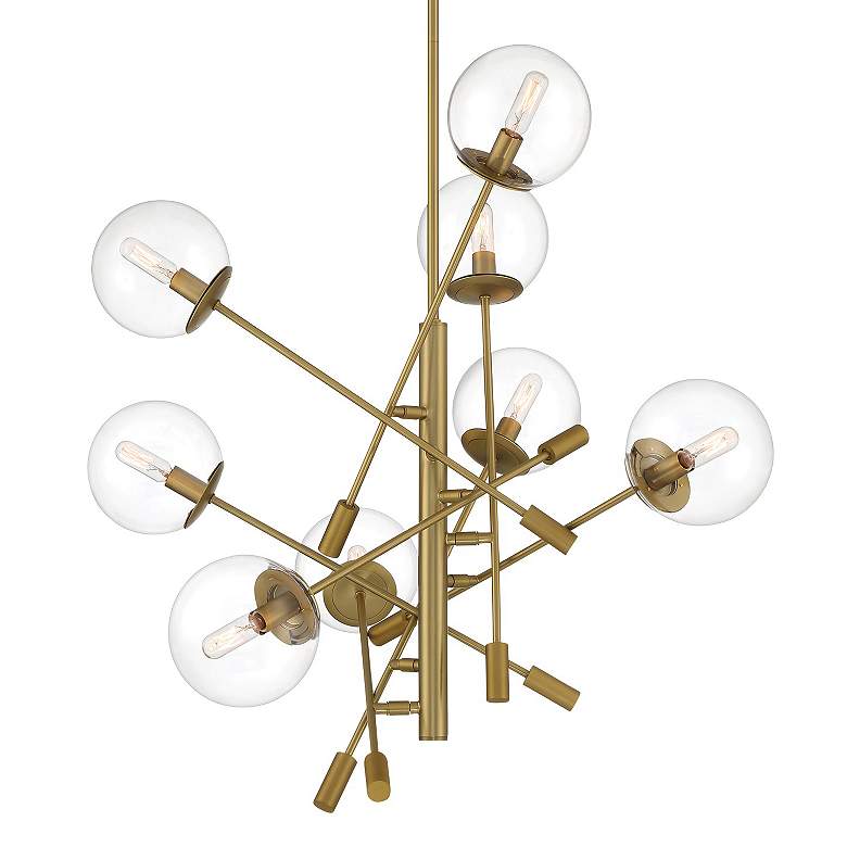 Image 2 Minka Lavery Auresa 8-Light Soft Brass Cluster Pendant with Glass Shades more views