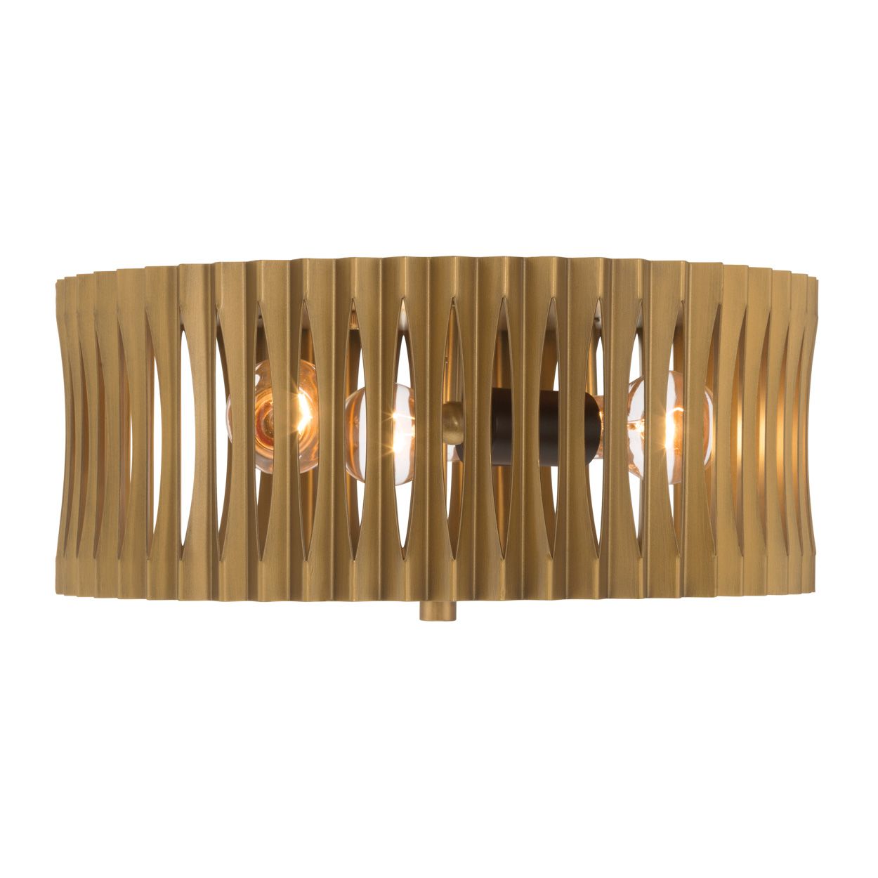 Image 7 Minka Lavery Aven 3-Light 16-in Sand Coal Black and Brass Flush Mount more views
