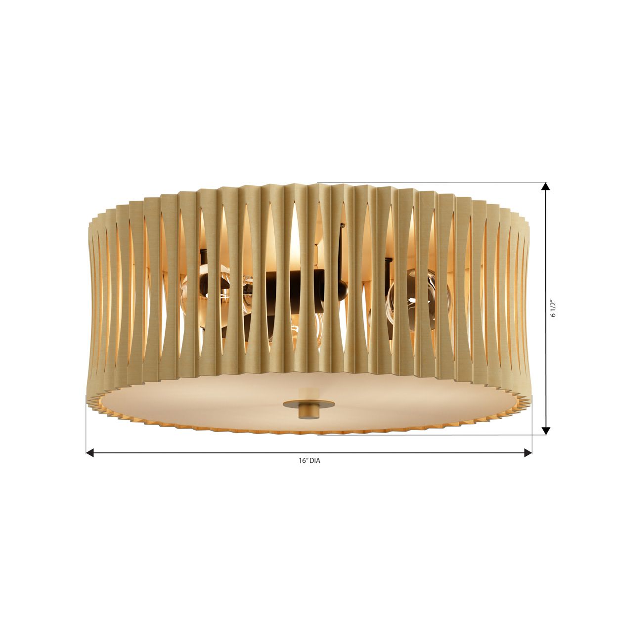 Minka Lavery Aven 3-Light 16-in Sand Coal Black and Brass Flush Mount
