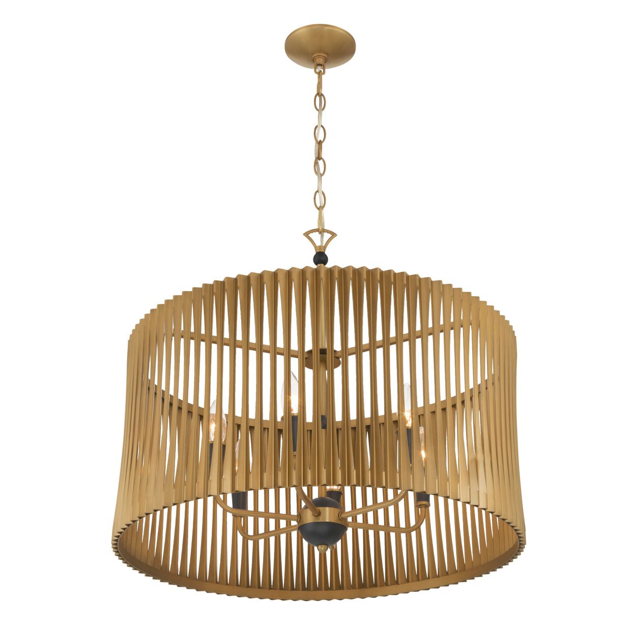 Image 3 Minka Lavery Aven 6-Light 24-in Sand Coal Black and Brass Pendant more views