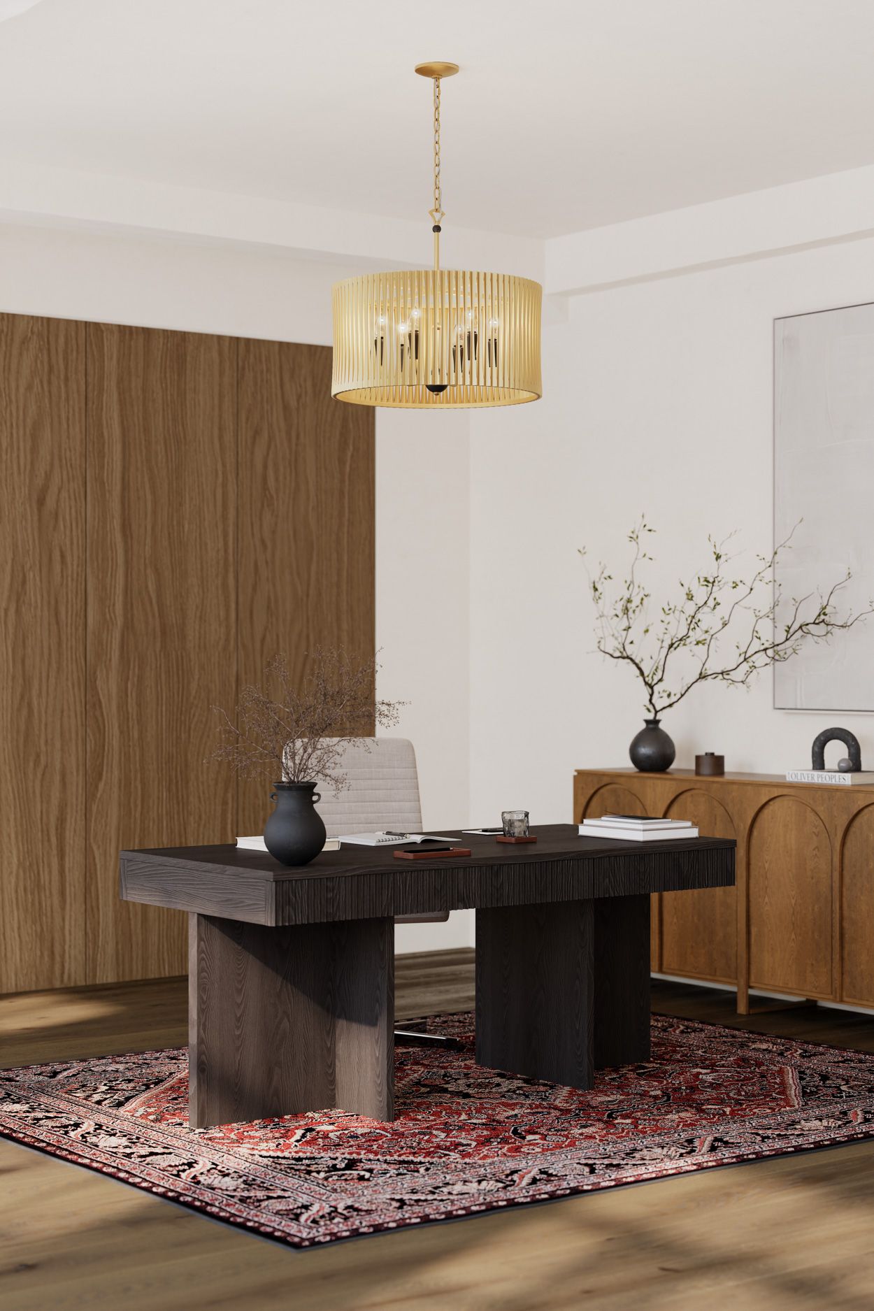 Image 4 Minka Lavery Aven 6-Light 24-in Sand Coal Black and Brass Pendant more views