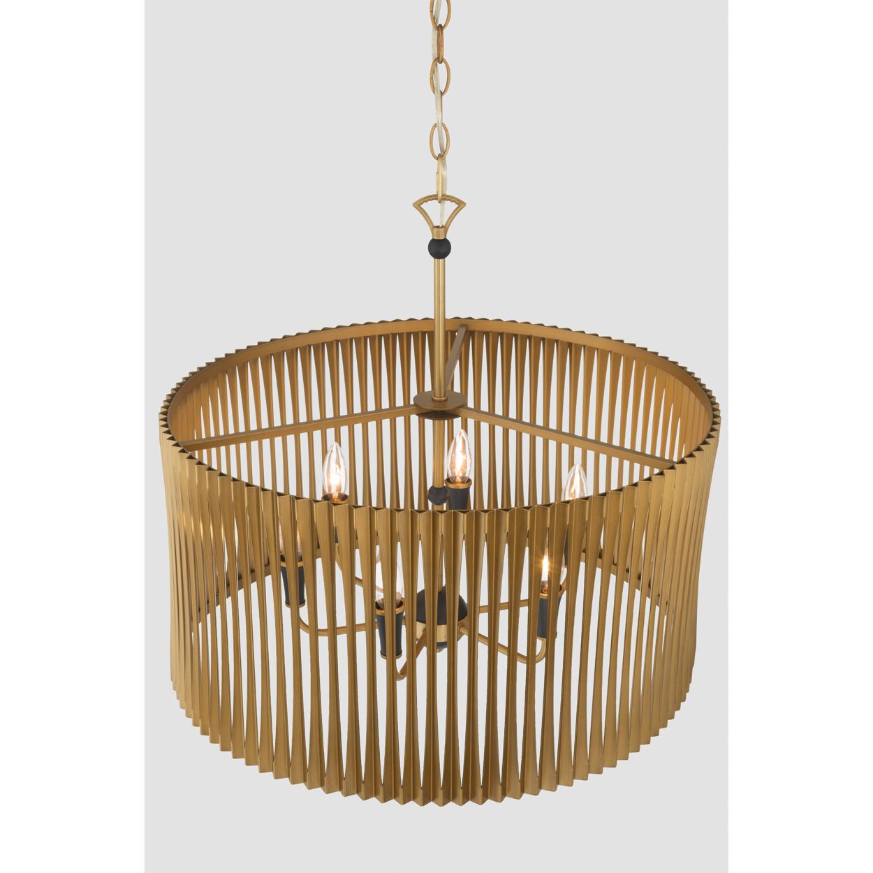 Image 5 Minka Lavery Aven 6-Light 24-in Sand Coal Black and Brass Pendant more views
