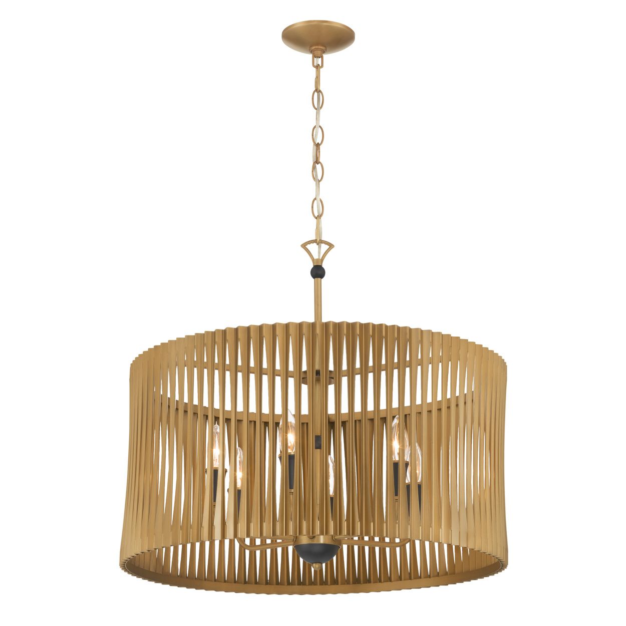 Image 6 Minka Lavery Aven 6-Light 24-in Sand Coal Black and Brass Pendant more views