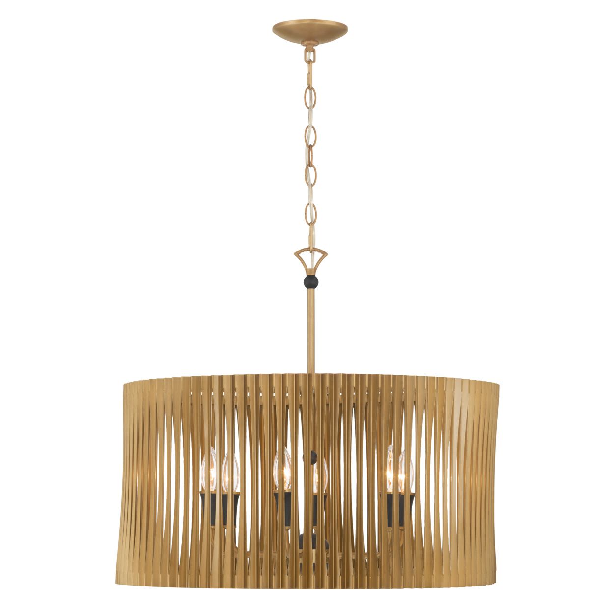 Image 7 Minka Lavery Aven 6-Light 24-in Sand Coal Black and Brass Pendant more views