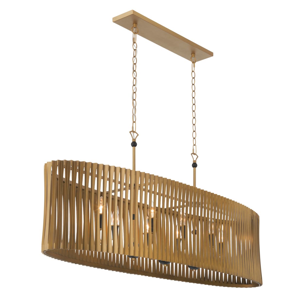 Image 3 Minka Lavery Aven 8-Light 15-in Sand Coal Black and Brass Linear Chandelier more views