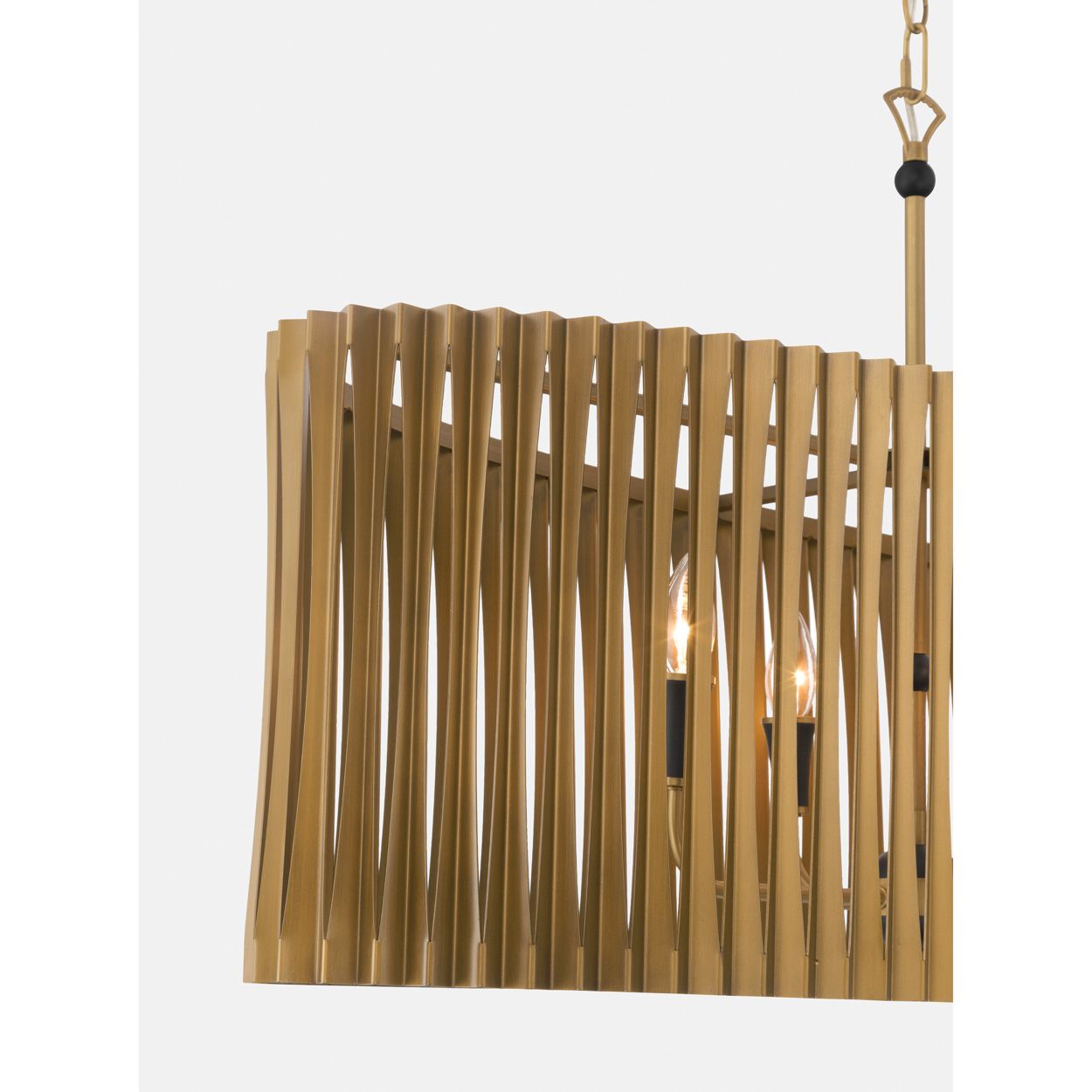 Image 5 Minka Lavery Aven 8-Light 15-in Sand Coal Black and Brass Linear Chandelier more views