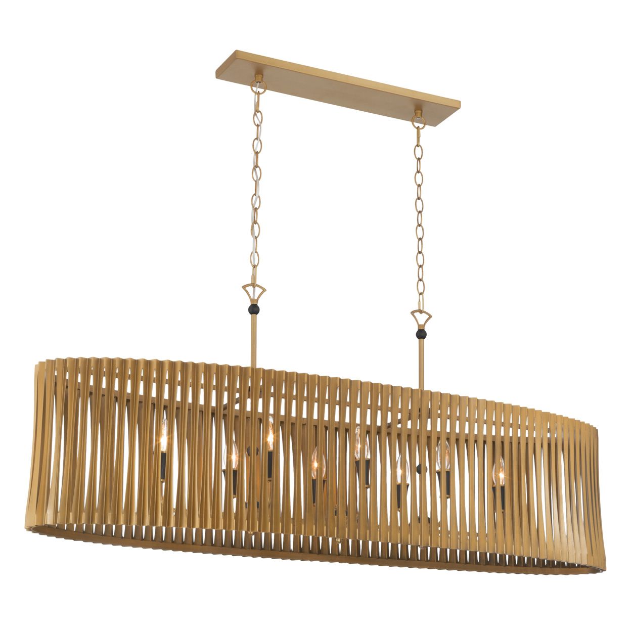 Image 6 Minka Lavery Aven 8-Light 15-in Sand Coal Black and Brass Linear Chandelier more views