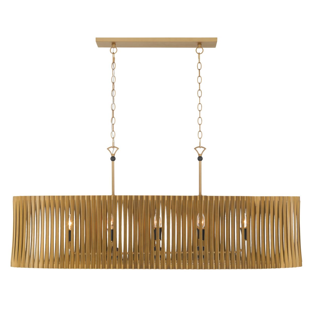 Minka Lavery Aven 8-Light 15-in Sand Coal Black and Brass Linear Chandelier