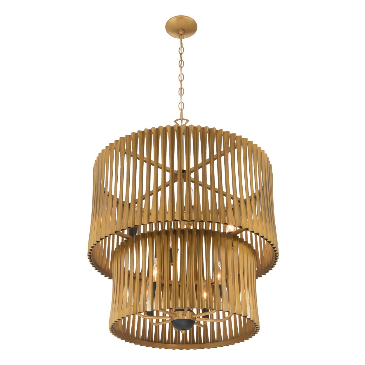 Image 4 Minka Lavery Aven 8-Light 24-in Sand Coal Black and Brass Pendant more views