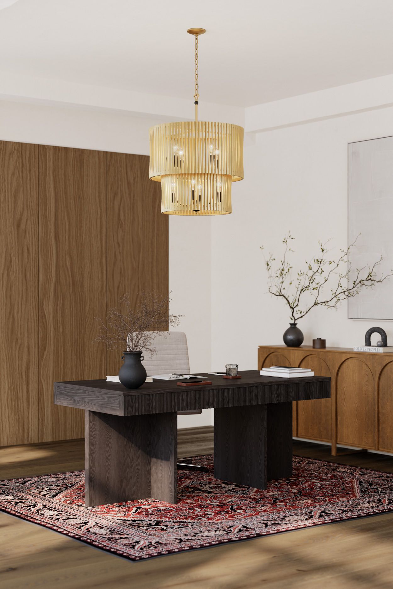 Image 5 Minka Lavery Aven 8-Light 24-in Sand Coal Black and Brass Pendant more views