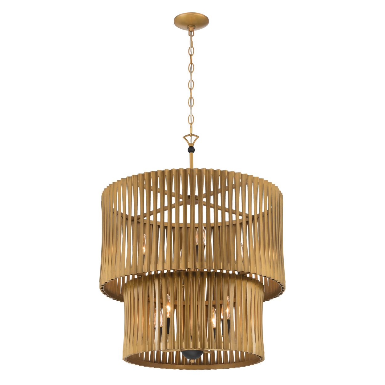 Image 7 Minka Lavery Aven 8-Light 24-in Sand Coal Black and Brass Pendant more views
