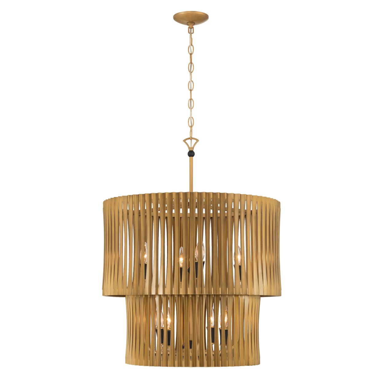 Minka Lavery Aven 8-Light 24-in Sand Coal Black and Brass Pendant