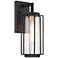 Minka Lavery Avonlea 16" Sand Black Clear Ribbed Glass Outdoor Light