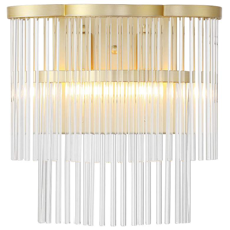 Image 1 Minka Lavery Azura 2-Light 12-in Brass Wall Sconce with Clear Glass Shades