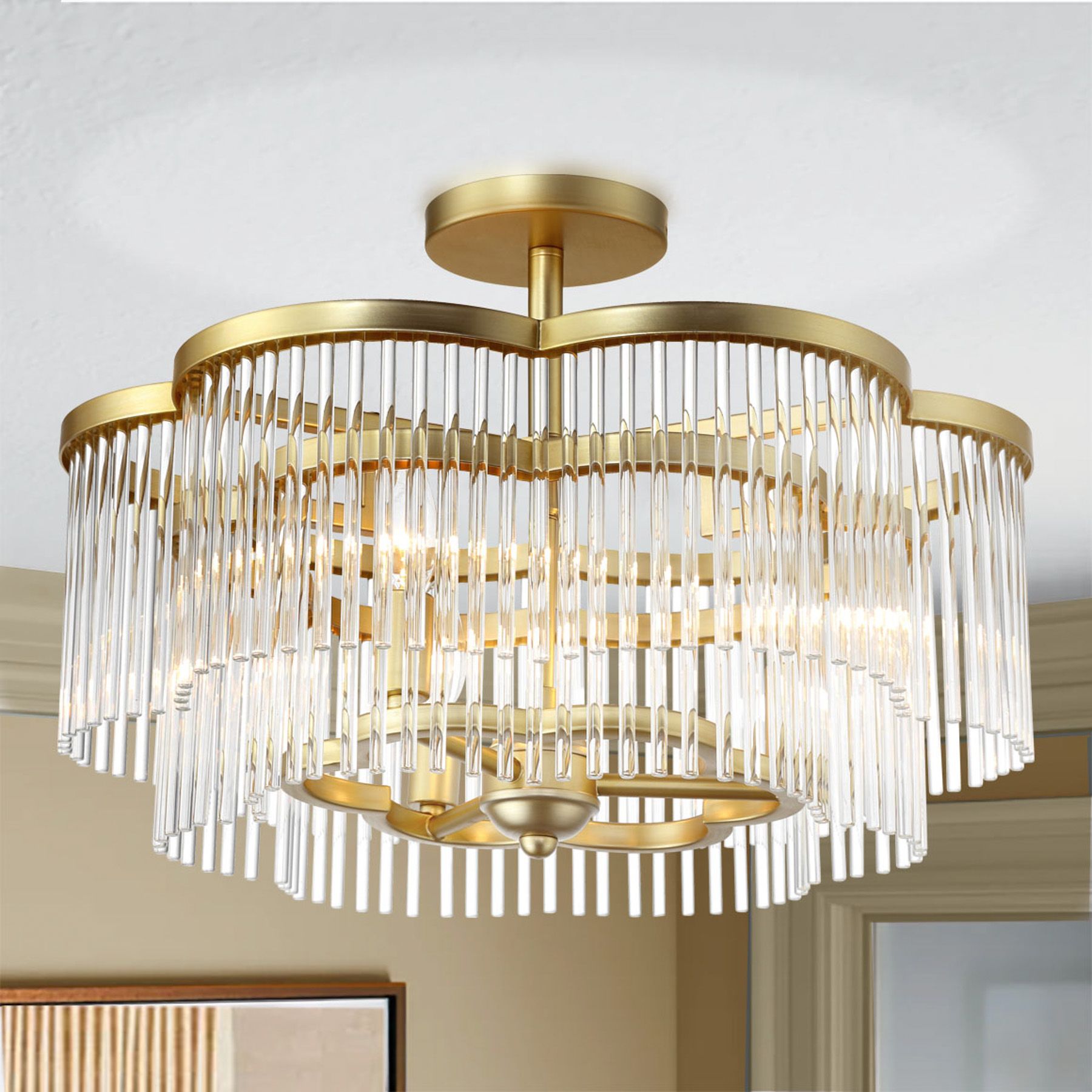 Image 7 Minka Lavery Azura 3-Light 20.05-in Brass Semi-Flush more views