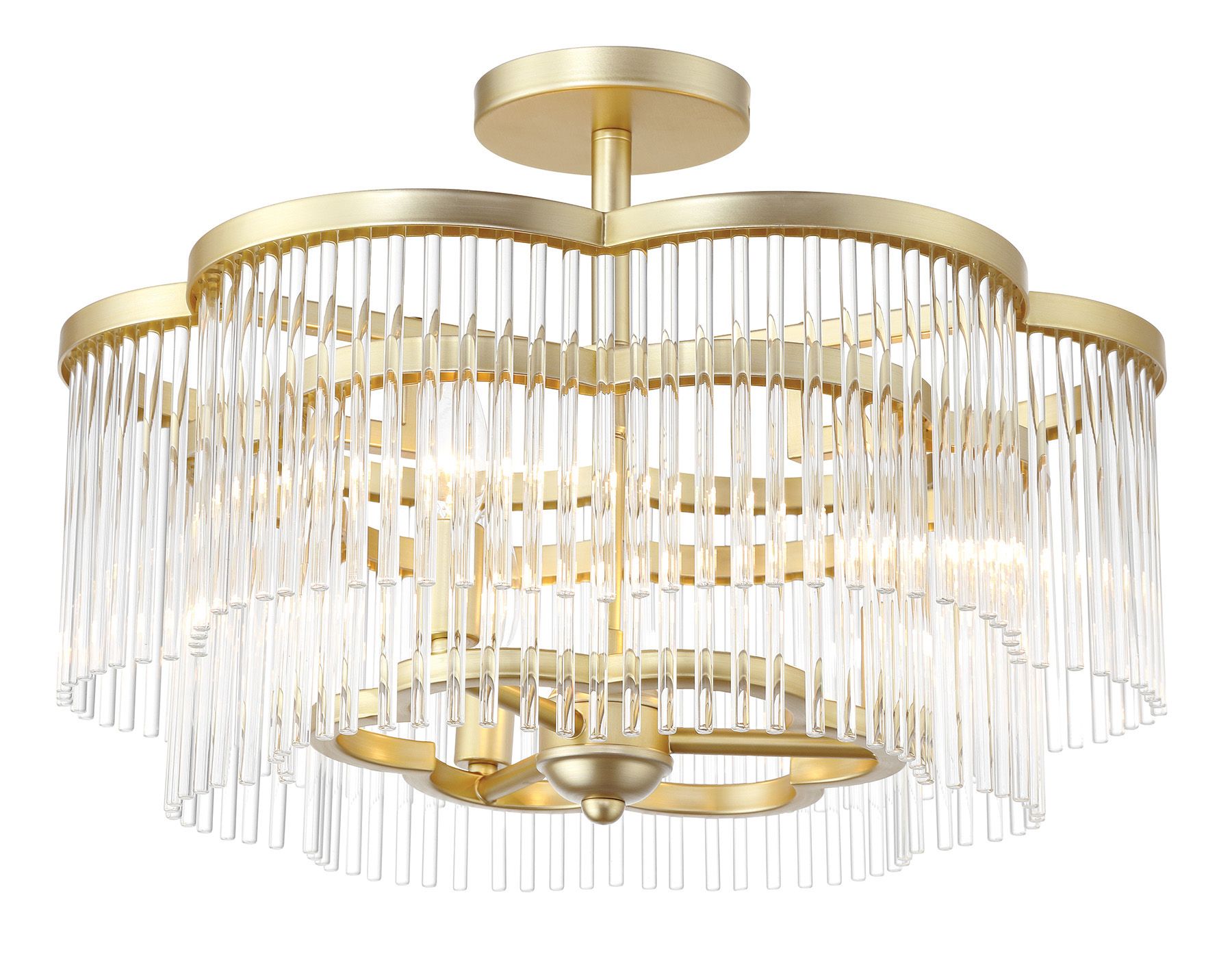 Minka Lavery Azura 3-Light 20.05-in Brass Semi-Flush