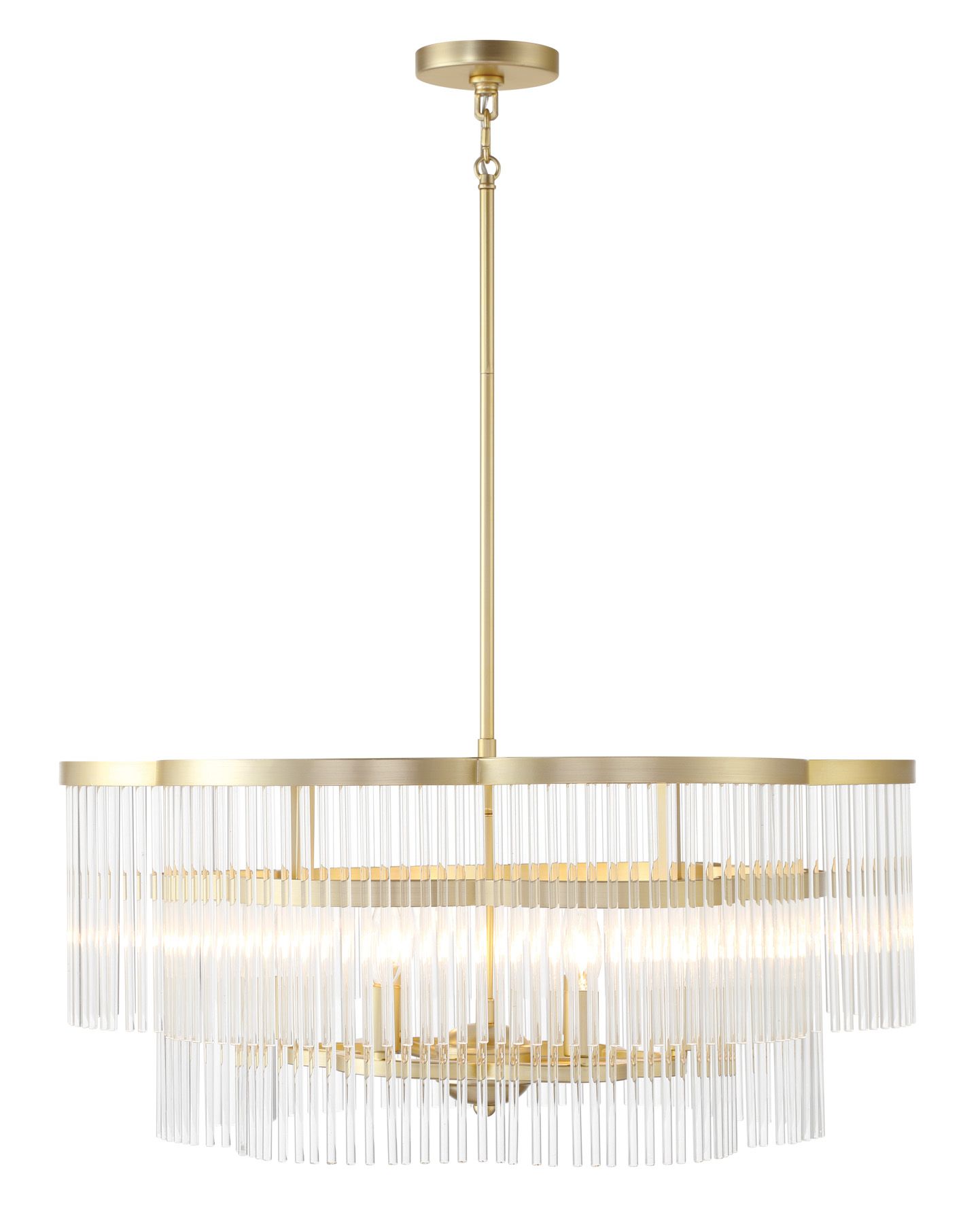 Image 3 Minka Lavery Azura 6-Light 28-in Brass Pendant with Clear Glass Shades more views