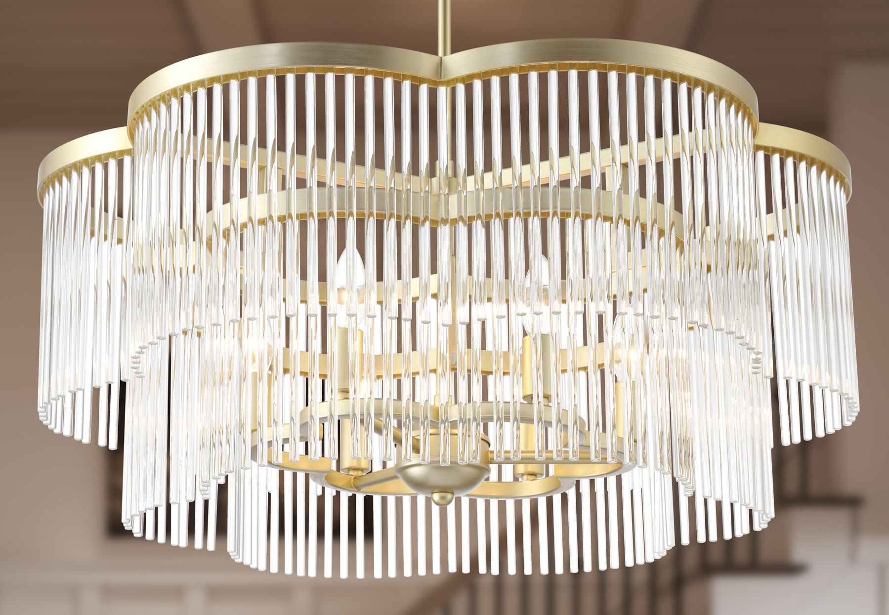 Image 6 Minka Lavery Azura 6-Light 28-in Brass Pendant with Clear Glass Shades more views