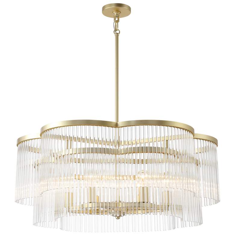 Image 2 Minka Lavery Azura 6-Light 34.05-in Brass Pendant with Clear Glass Shades